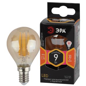 F-LED P45-9W-827-E14 gold ��� (��������, ��� �����, 9��, ����, E14) ��� ������: �0047022