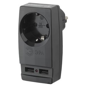SP-1e-USB-B ��� ������� �Polynom� 1�� 220V + 2xUSB 2100mA, c ������, (������) (10/60/1440)
